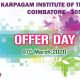 Karpagam Institute of Technology (KIT) - Offer Day 2020 KIT Auditorium