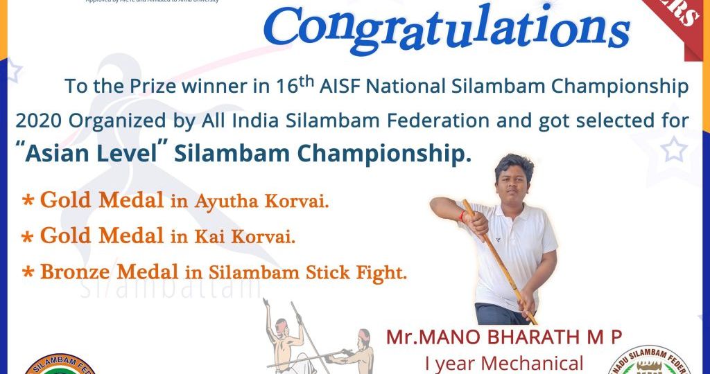 Asian Level Silambam Championship - Top college in Coimbatore