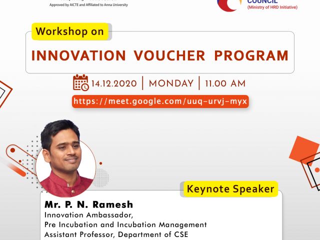 Karpagam Institute of Technology - Workshop on Innovation Voucher Program